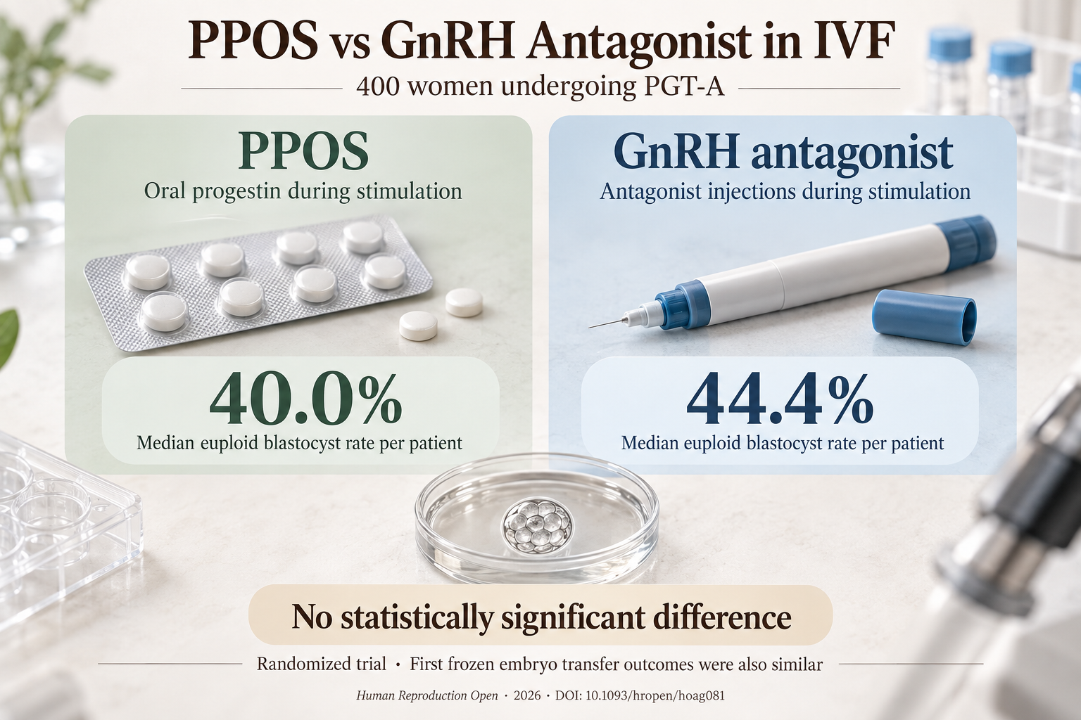 Does PPOS Reduce Euploid Embryos? A 400-Woman IVF Trial
