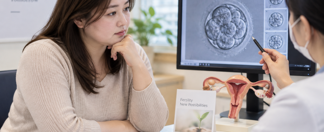 AI-generated illustration of a fertility consultation about embryo development